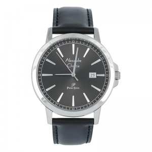 Alexandre Christie AC 1014 SIlver Grey Leather Man MDLSSDG